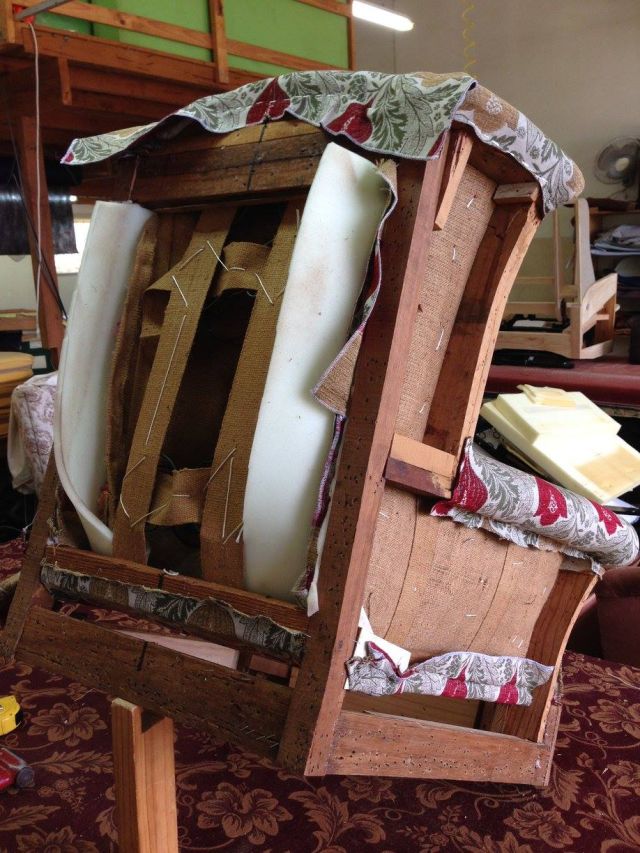 Old Wingback Armchair - furniture restoration, reupholstery - Windsor, Hawkesbury, Western Sydney