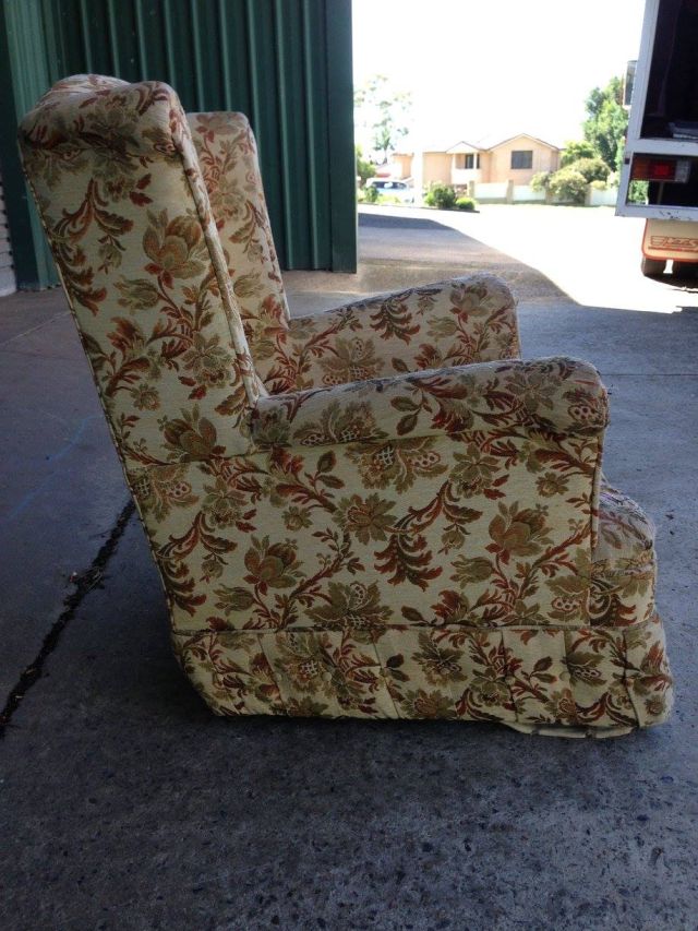 Old Wingback Armchair - furniture restoration, reupholstery - Windsor, Hawkesbury, Western Sydney